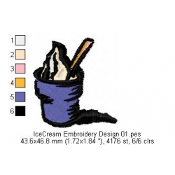 IceCream Embroidery Design 01